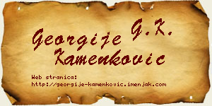 Georgije Kamenković vizit kartica
